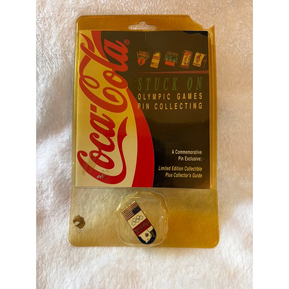 NOS 1996 Coca-Cola Stuck On Olympic Games USA Pin Limited Edition Collectible